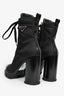 Prada Black Re-Nylon/Leather Heeled Combat Boots Size 40