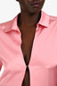 Paris Georgia Pink Satin Front Closure Top Size M