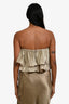 L'Idee Gold Pleated Flounce 'Romance' Strapless Top Size S