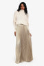 L'Idee Gold Pleated 'Romance' Maxi Skirt Size S