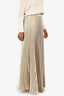 L'Idee Gold Pleated 'Romance' Maxi Skirt Size S