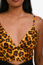 Sandro Leopard Print Satin Bralette Top Size 1