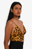 Sandro Leopard Print Satin Bralette Top Size 1