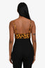 Sandro Leopard Print Satin Bralette Top Size 1