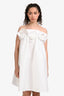 Bernadette White Taffeta Strapless 'Theodore' Dress With Handmade Roses Size 36