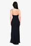 Misha Navy Sheer High Neck Sleeveless Gown Size S