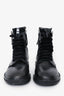 Roger Vivier Black Leather Crystal Buckle Lace Up Ankle Boots Size 36