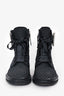 Roger Vivier Black Canvas Crystal Buckle Lace-Up Ankle Boots Size 35