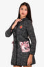 Dolce & Gabbana Black/Pink Tweed Floral Pocket Coat Size 38