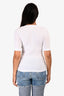 Brunello Cucinelli White Beaded Shoulder T-Shirt Size XS