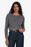 Brunello Cucinelli Grey/Pink Cashmere/Silk Crop Sweater Size XS
