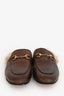 Gucci Brown Leather Horsebit Fur Lined Slip-Ons Size 36