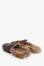 Gucci Brown Leather Horsebit Fur Lined Slip-Ons Size 36