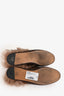Gucci Brown Leather Horsebit Fur Lined Slip-Ons Size 36
