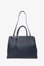 Fendi Navy Leather Medium  2Jours Tote With Strap