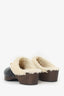 Saint Laurent Black Leather/Shearling Le Maillon Clogs Size 39.5