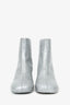 Maison Margiela MM6 Silver Glitter Square-Toe Booties Size 38