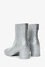 Maison Margiela MM6 Silver Glitter Square-Toe Booties Size 38
