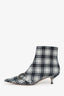 Christian Dior Black/White Plaid 'Dior Gang' Tartan Ankle Boots Size 38.5