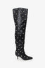 Magda Butrym Black Leather Studded Knee High Boots Size 38