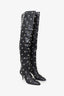 Magda Butrym Black Leather Studded Knee High Boots Size 38