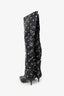 Magda Butrym Black Leather Studded Knee High Boots Size 38