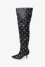 Magda Butrym Black Leather Studded Knee High Boots Size 38