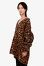 Balenciaga Leopard Print Wool Blend V-Neck Sweater Size M