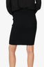 Balmain Black Ribbed Knit Midi Skirt Size 36