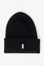 Moncler Black Ribbed Knit Logo Embroidery Beanie