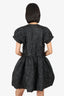 Simone Rocha Black Textured Ruched Short Sleeve Mini Dress Size 12