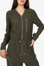 Rick Owens Green Bauhaus Larry Tapered Poplin Jumpsuit Size 8