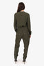 Rick Owens Green Bauhaus Larry Tapered Poplin Jumpsuit Size 8