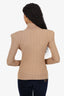 Balmain Brown Gold Button Ribbed Knit Turtle Neck Sweater Size 38