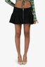 Mugler Black Ruffled Denim Mini Skirt Size 38