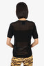 3.1 Phillip Lim Black Ribbed Knit Short Sleeve Top Size L