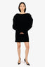 Nina Ricci Black Velvet Puff-sleeve Mini Dress Size 40