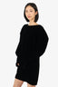 Nina Ricci Black Velvet Puff-sleeve Mini Dress Size 40
