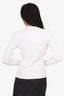 Balmain White Gold Button Ribbed Knit Sweater Size 38