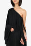 Saint Laurent Black Tassel One-Shoulder Dress Size 36