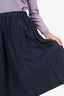 Brunello Cucinelli Navy Cotton Pleated Midi Skirt Size 8