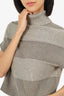 Brunello Cucinelli Grey Sequin Knitted Sleeveless Turtle Sweater Estimated Size M