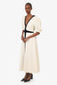 Gabriela Hearst White/Black Lilias Virgin Wool Maxi Dress Size 46
