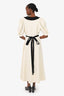 Gabriela Hearst White/Black Lilias Virgin Wool Maxi Dress Size 46