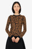 Saint Laurent Black/Yellow Snake Print Sweater Size M