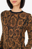 Saint Laurent Black/Yellow Snake Print Sweater Size M