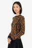 Saint Laurent Black/Yellow Snake Print Sweater Size M