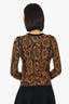 Saint Laurent Black/Yellow Snake Print Sweater Size M