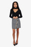 Balmain Black/White Tweed Houndstooth Mini Skirt Size 42