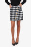 Balmain Black/White Tweed Houndstooth Mini Skirt Size 42